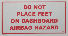 Airbag Hazard Sticker / Decal